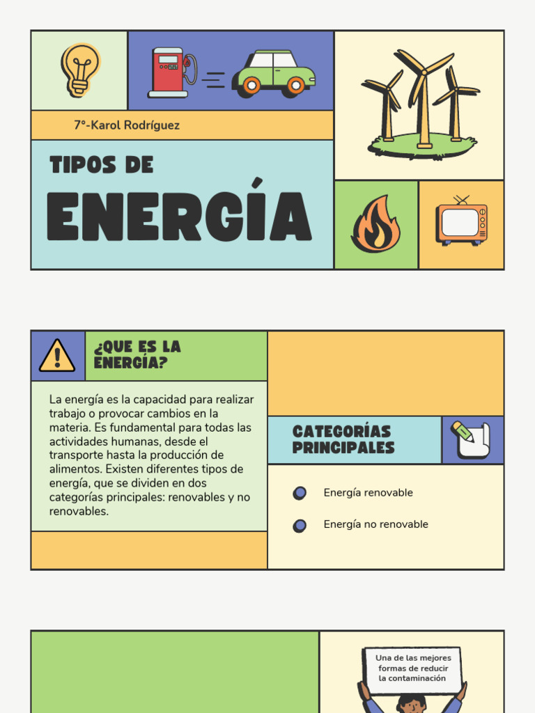 Tipos de Energía: Renovable y No Renovable | PDF | Energía renovable ...