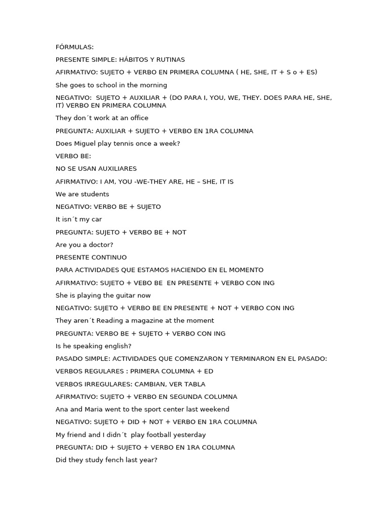 FÓRMULAS | PDF
