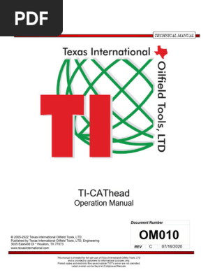 OM010 Rev D TI Operation Manual TI CAThead | PDF | Welding