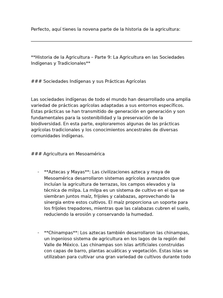 La Historia de La Agricultura (Parte 9) - Por Copilot El 26-12-24 | PDF ...