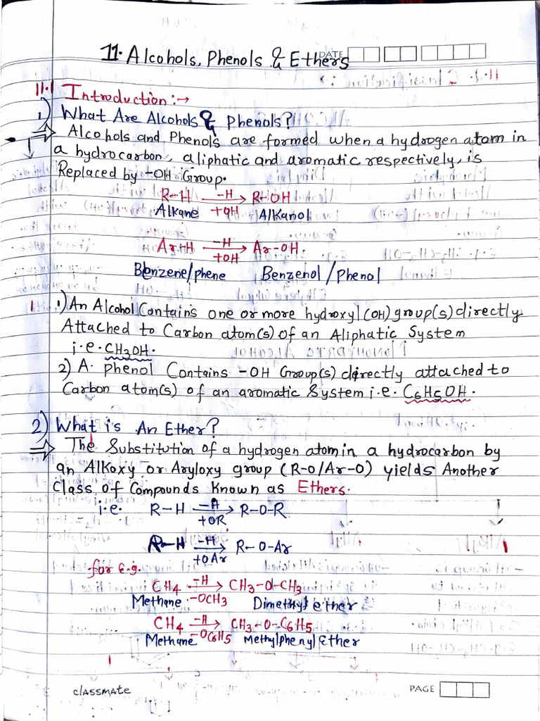 Alcohols Phenol Ethers Introduction Pdf