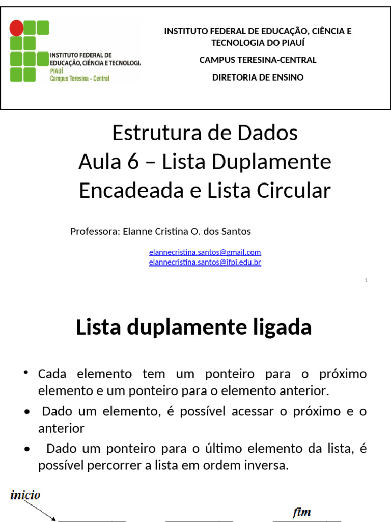 Aula 6 Listas Duplamente Encadeadas e Lista Dupla | PDF | Ponteiro ...