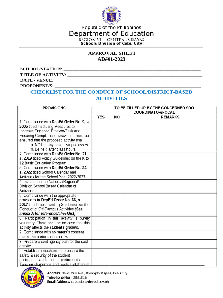 Approval Sheet Ad 2023 Generic | PDF | Government