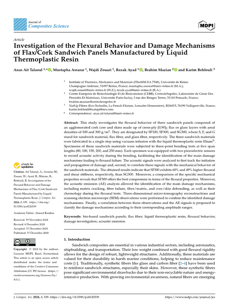 Investigation of The Flexural Behavior and Damage | PDF | Composite ...