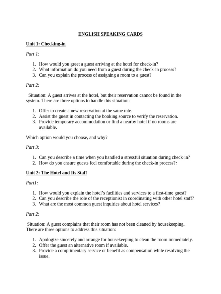 Speaking Card | PDF