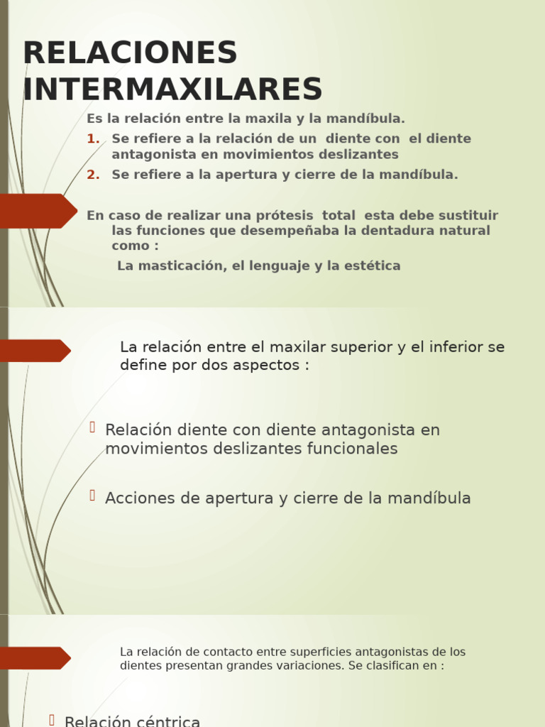 Relaciones Intermaxilares y Oclusión Dental | PDF | Diente