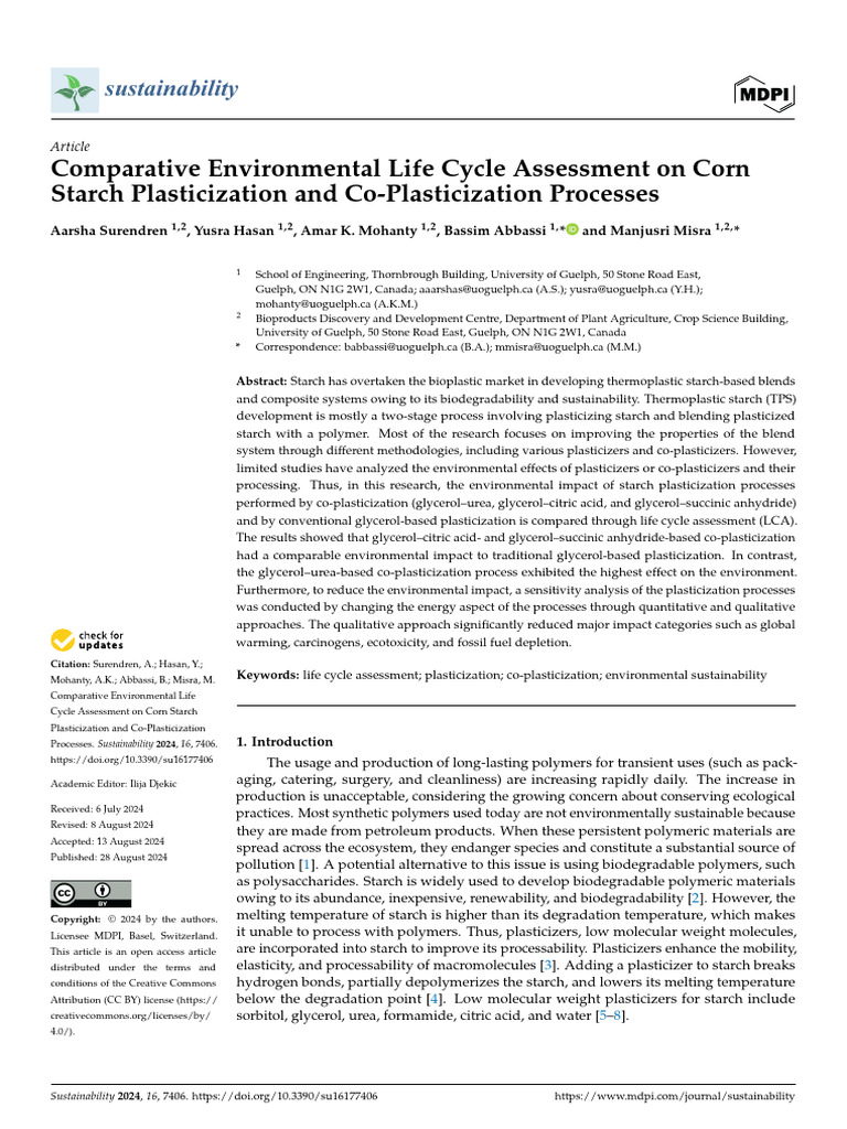 Comparative Environmental Life Cycle Assessment On | PDF | Polymers ...