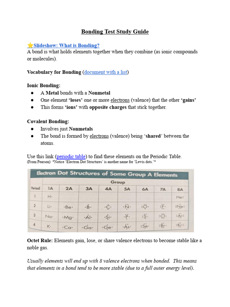 %E2%9D%97Study Guide- %E2%9A%A0%EF%B8%8FBonding Test.pdf | PDF ...