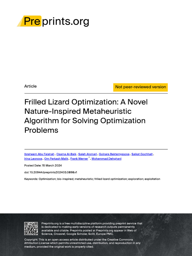 Nature Inspired Metaheuristic Algorithm | PDF | Metaheuristic ...