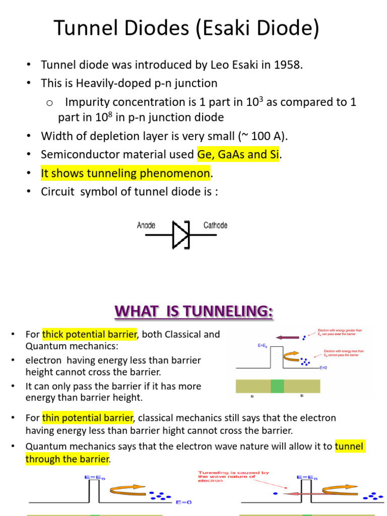 Tunnel Diode As Application of Potential Barrier | PDF | Quantum ...