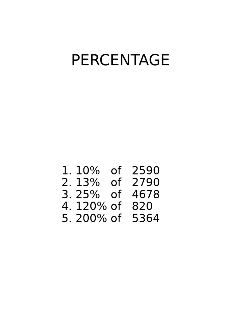 Percentage Calculations and Problems | PDF