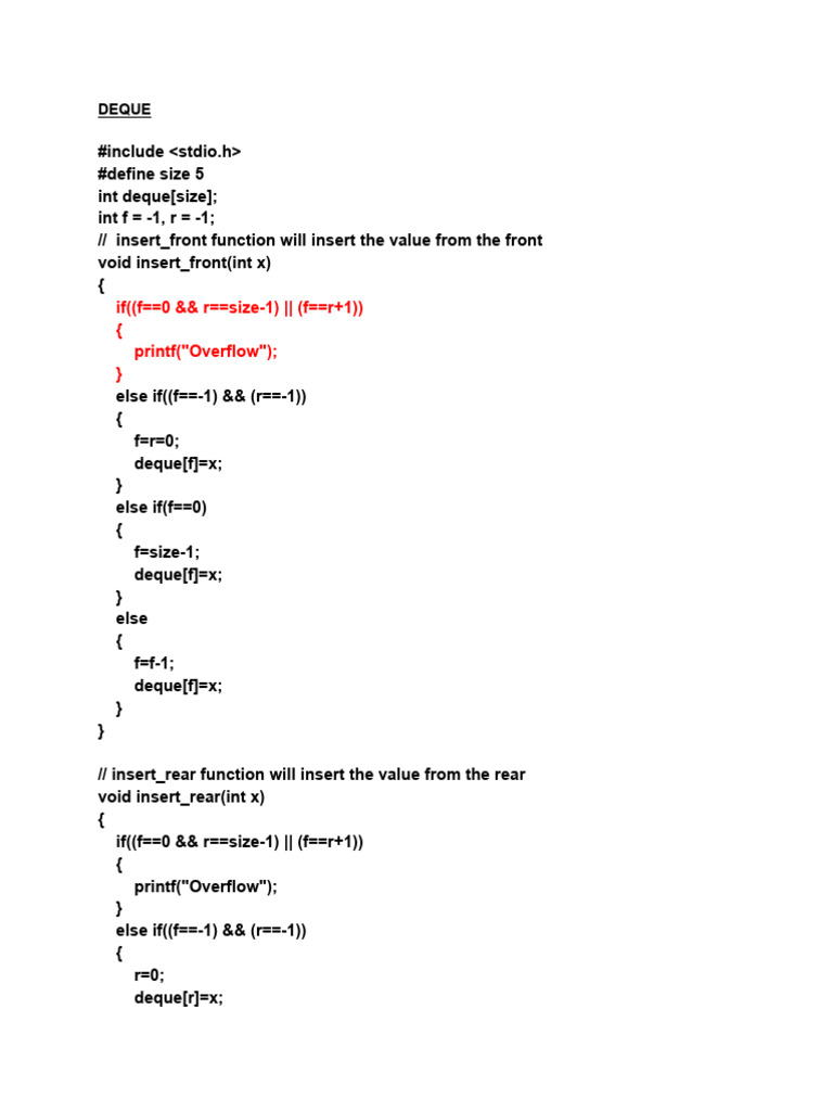 DEQUE-Array | PDF