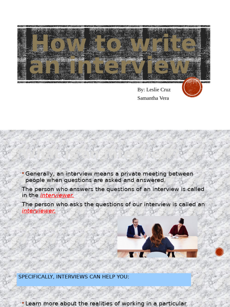 How to write an interview PDF Interview Invention