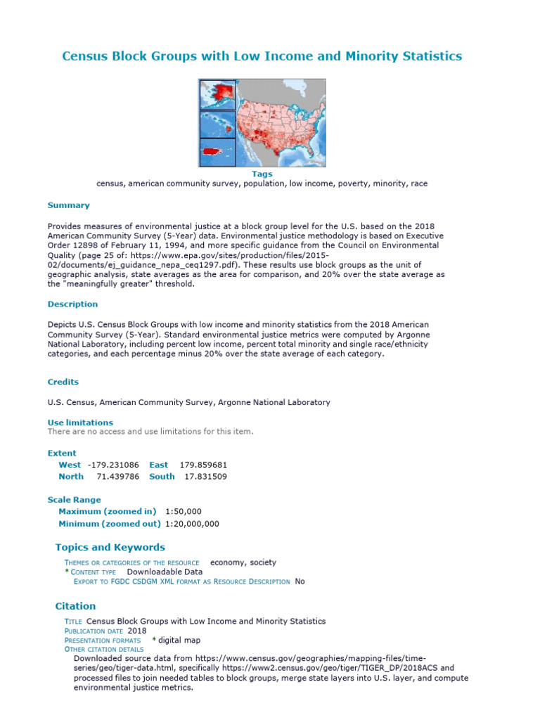 Low-Income Minority Census Data Analysis | PDF | Race And Ethnicity In ...