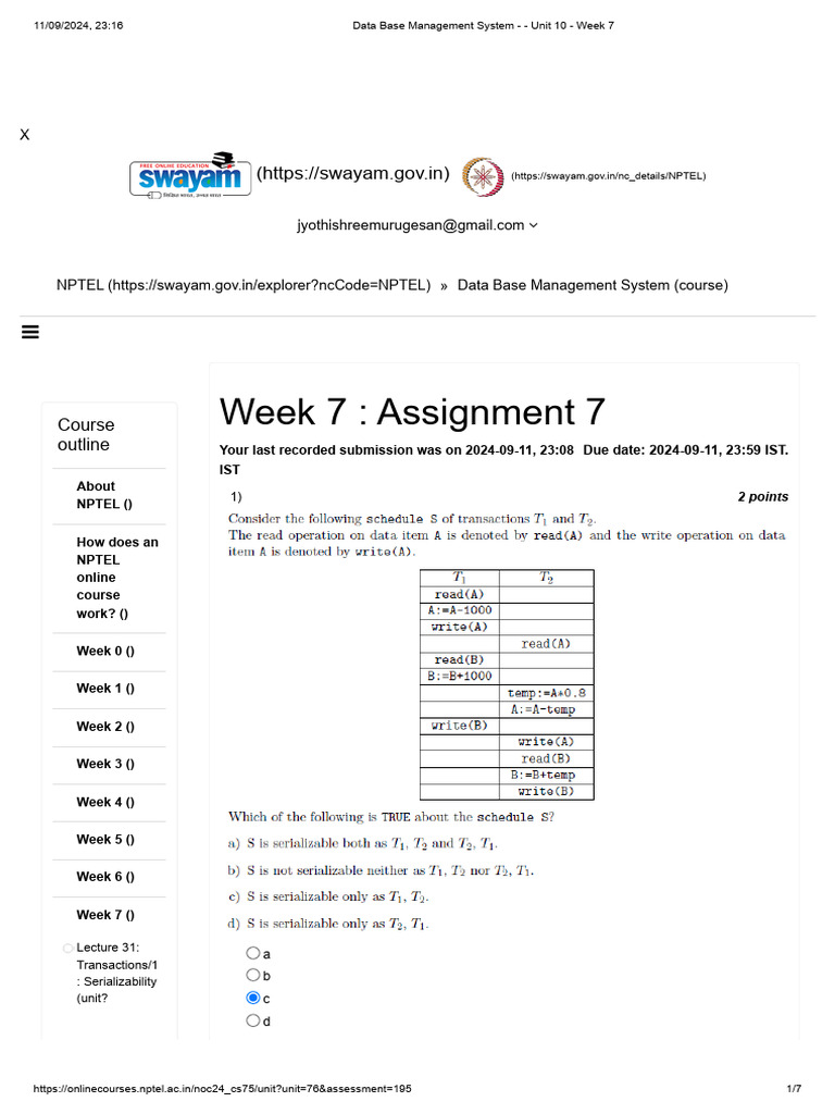 Data Base Management System - Unit 10 - Week 7 | PDF | Information ...