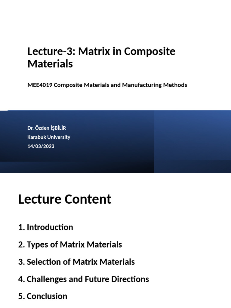Matrix Materials in Composites Overview | PDF | Composite Material ...