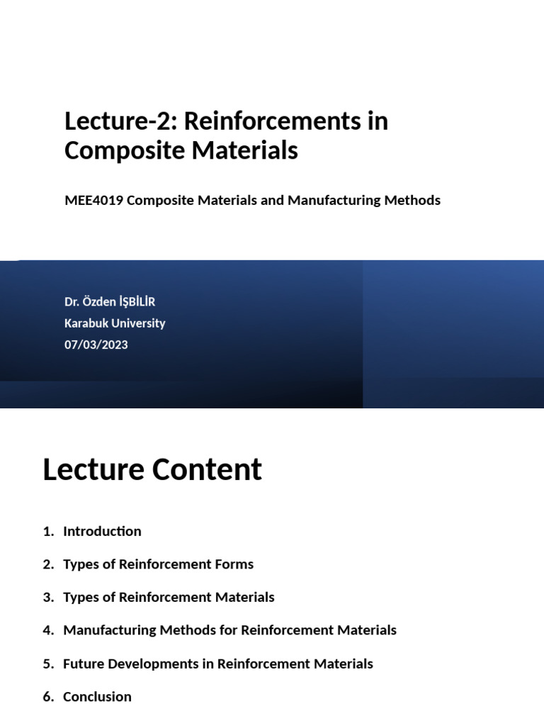 Reinforcement in Composite Materials | PDF | Composite Material | Fibers