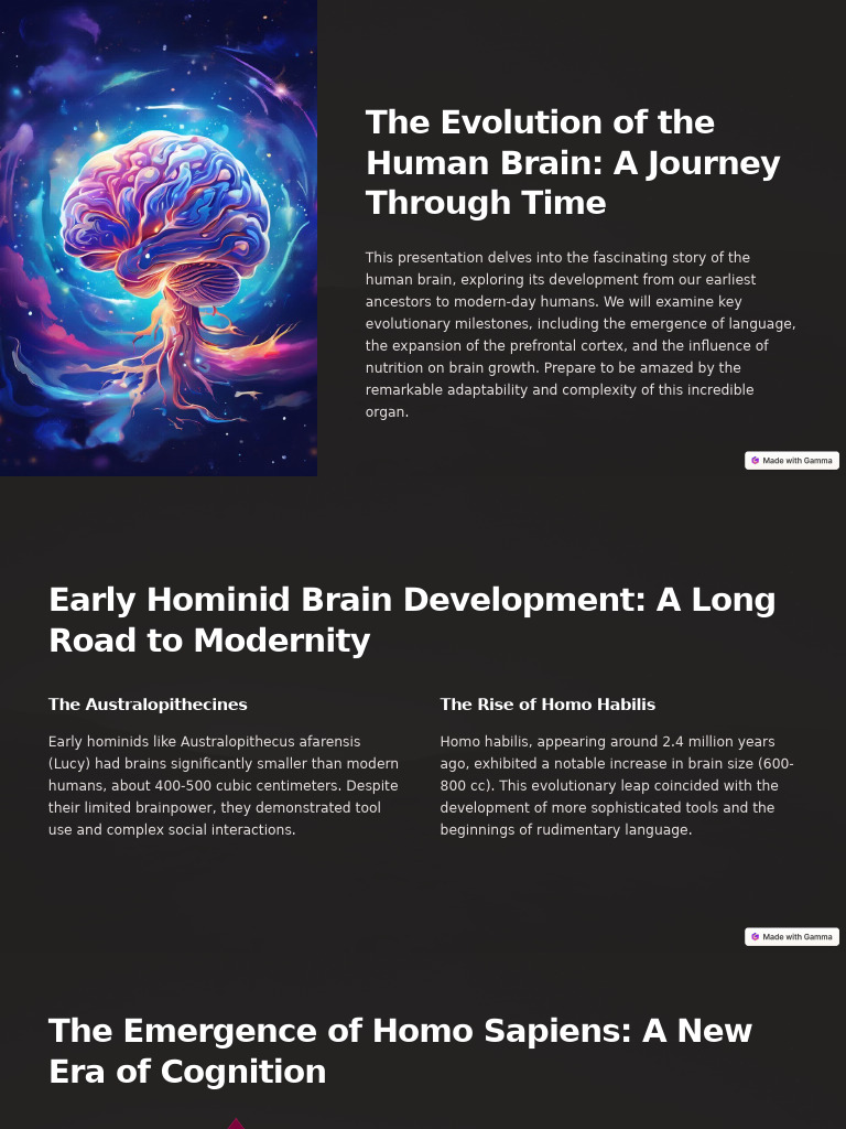 The Evolution of The Human Brain: A Journey Through Time | PDF | Homo ...