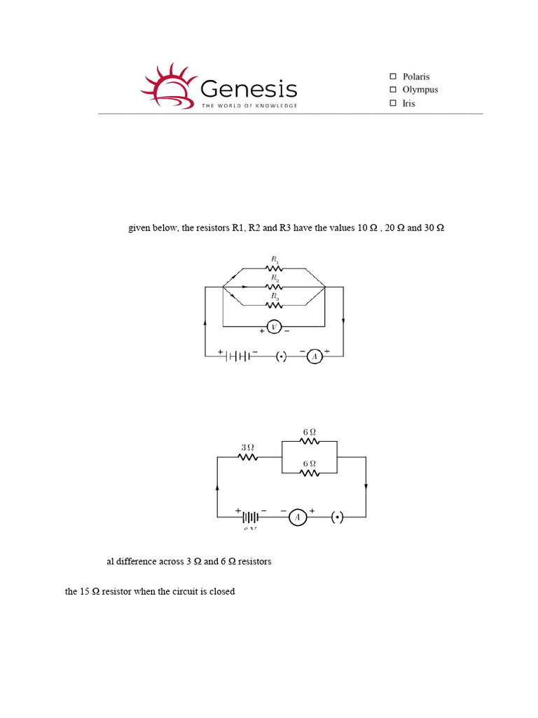Electricity Circuit Analysis and Calculations | PDF | Electrical ...