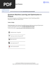 Quantum Machine Learning and Optimisation in Finance