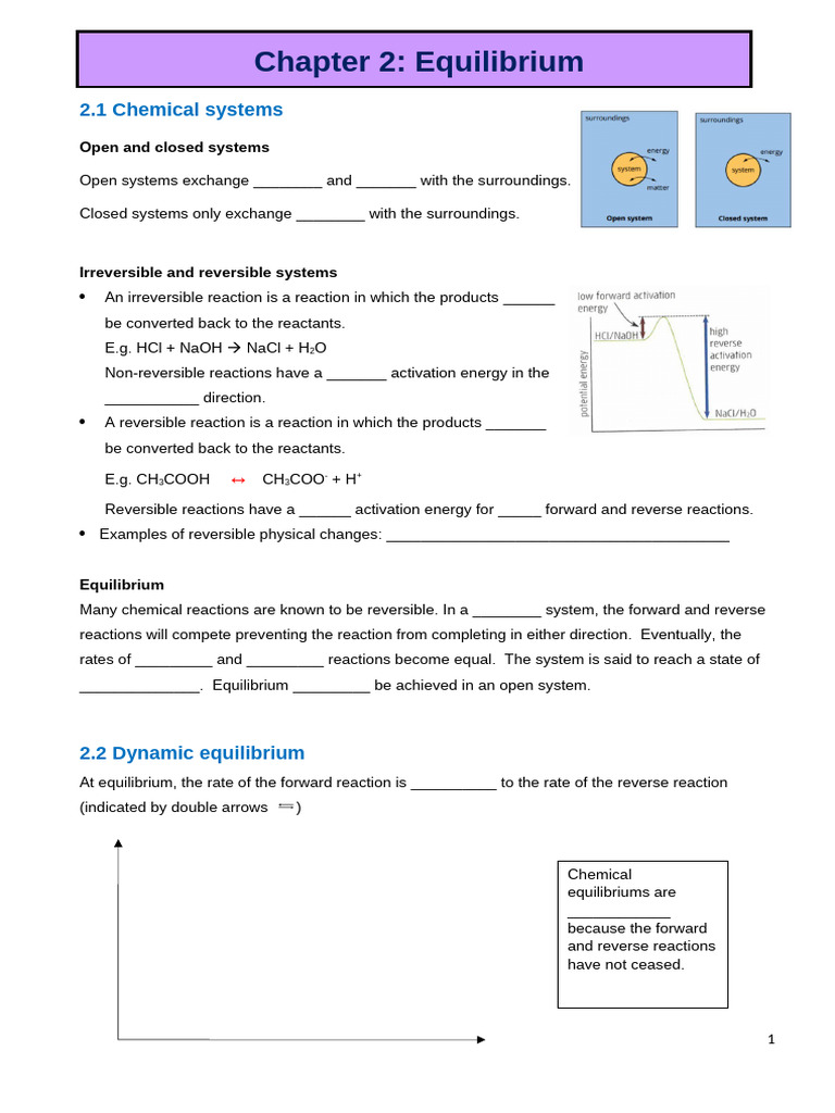 Equilibrium Booklet 2024 | PDF | Chemical Equilibrium | Chemical Reactions