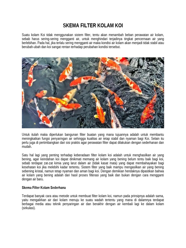 Skema Filter Kolam Koi Sederhana | PDF