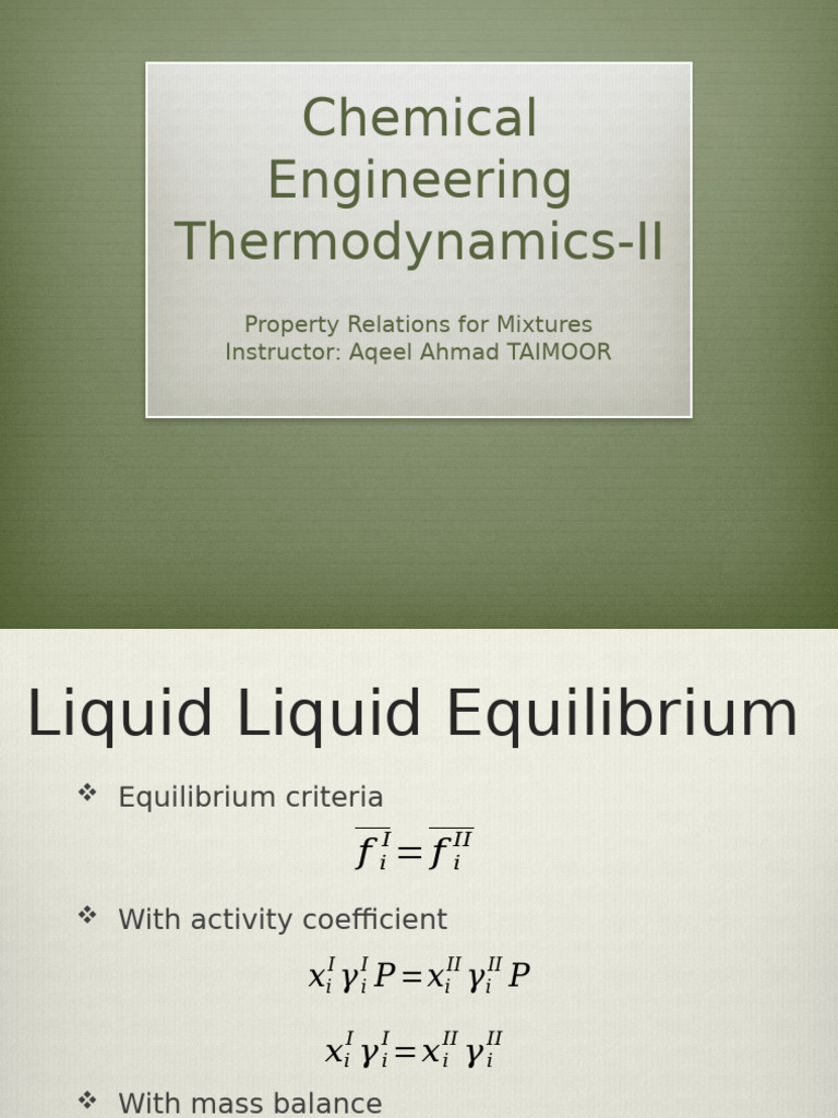 Phase Equilibria in Fluid Mixtures | PDF | Branches Of Thermodynamics ...