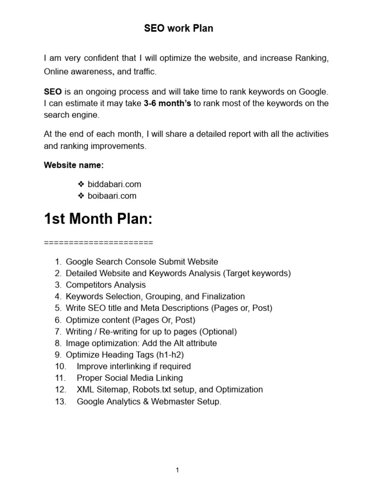 SEO Strategy for Biddabari & Boibaari | PDF