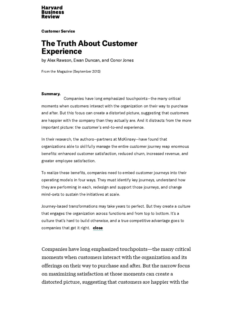 Transforming Customer Experience Journey | PDF | Customer Experience ...
