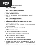 UK Study Visa Interview Questions Guide | PDF | Learning