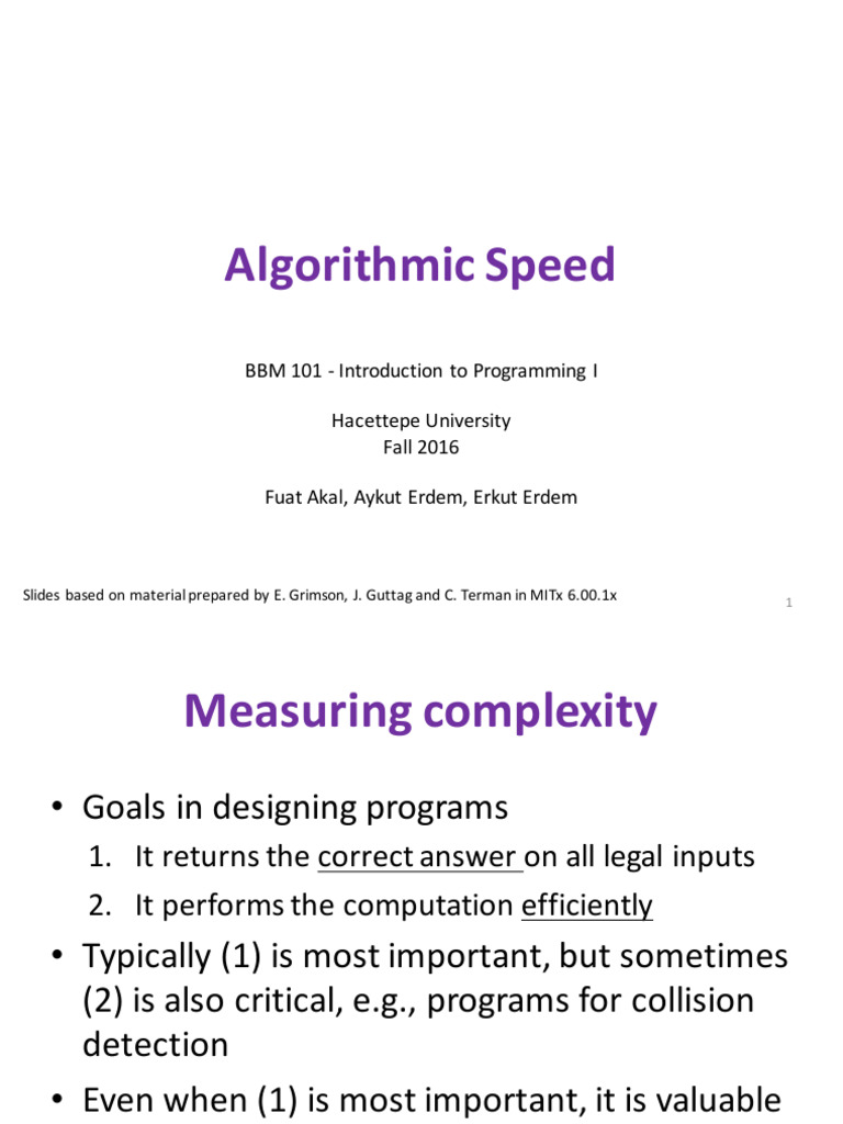 w08 Algorithmic Speed | PDF | Time Complexity | Algorithms