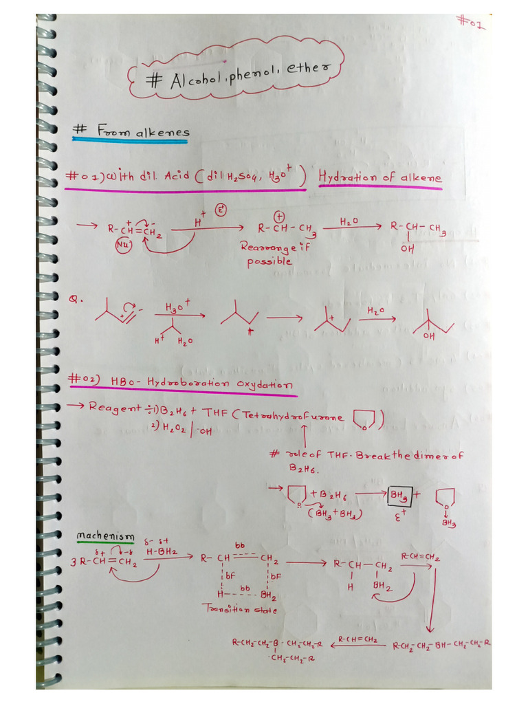 Alcohol, Phenol, Ether Lecture 01 Notes by Notes Wallah ?? | PDF