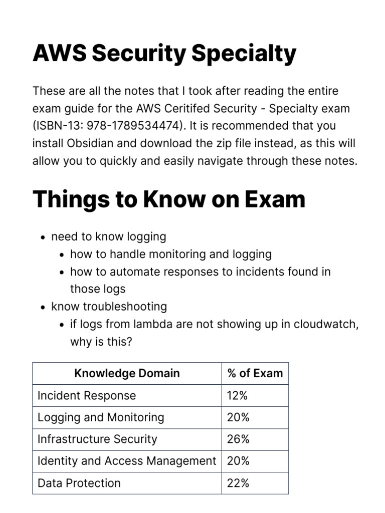 AWS Certified Security Specialty Exam Guide | PDF | Encryption | Key ...