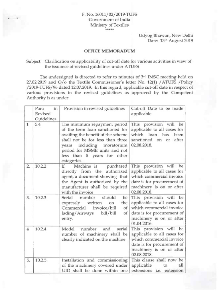 Cut Off Date Dated 13 | PDF