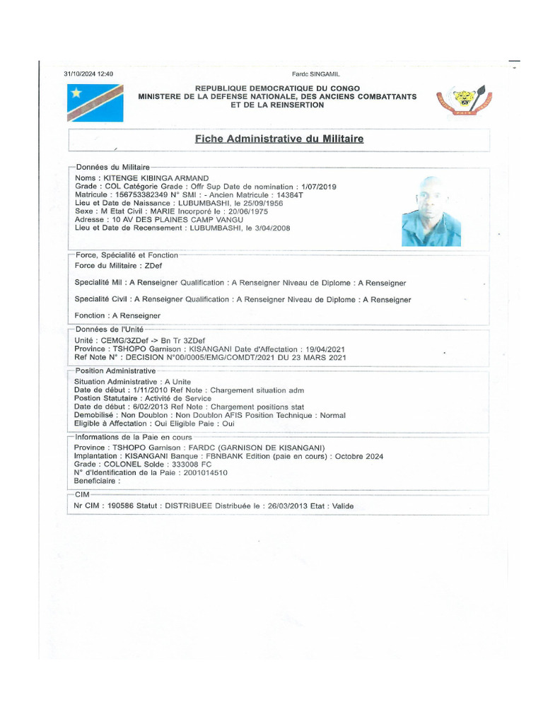 Fiche Adm | PDF