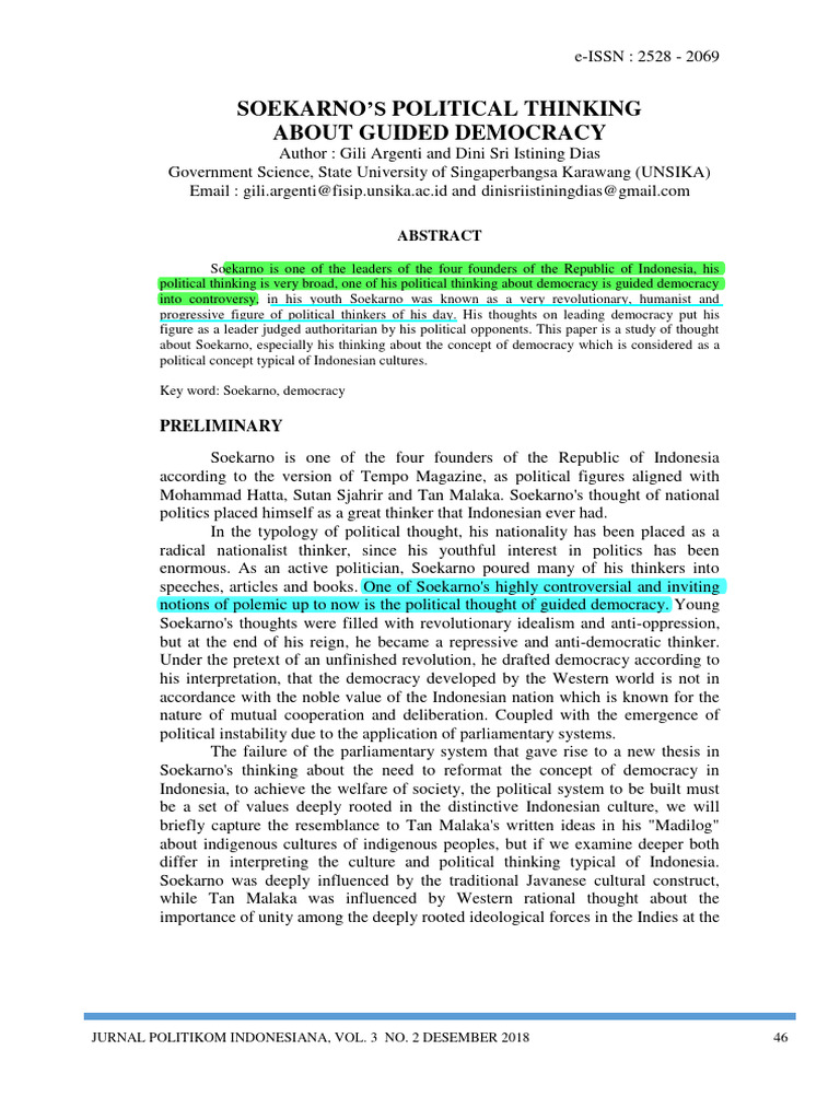 Soekarnos Political Thinking About Guide | PDF | Political Science ...