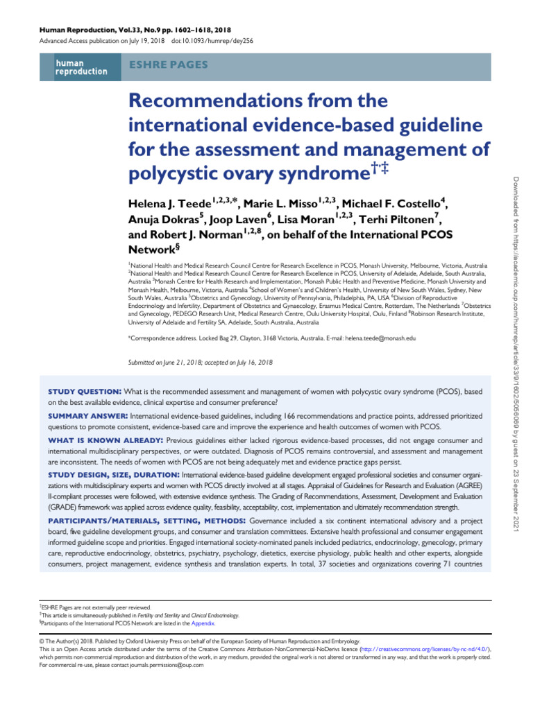 PCOS Dey256 | PDF | Polycystic Ovary Syndrome | Evidence Based Medicine