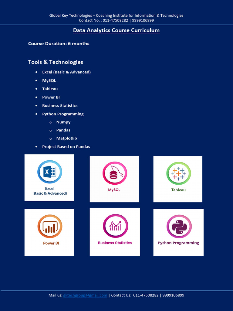 Data Analytics Course Curriculum | PDF