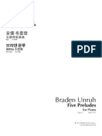 Unruh, Braden - Op. 5, Five Preludes For Piano