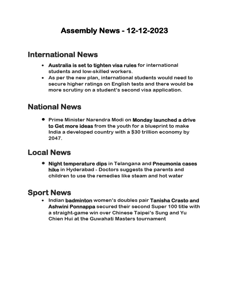 Assembly News | PDF
