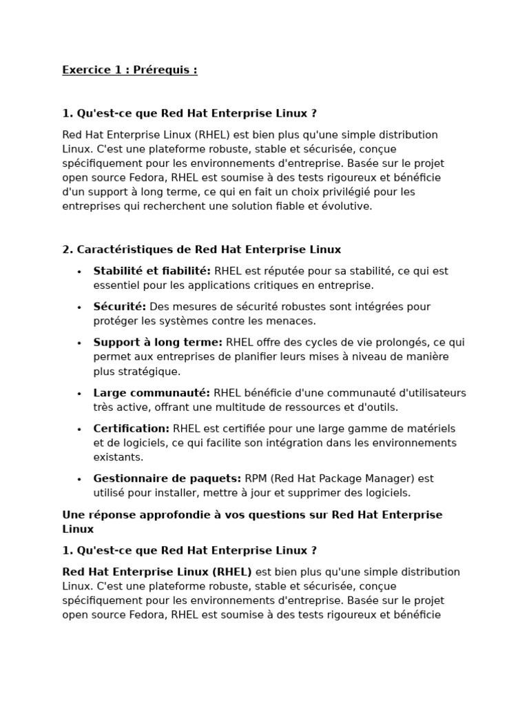 Introduction à Red Hat Enterprise Linux | PDF | chapeau rouge | Linux