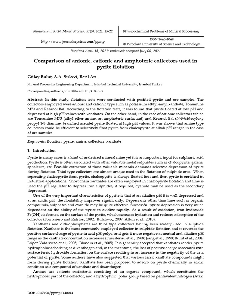 Comparison of Anionic | PDF | Ph | Adsorption