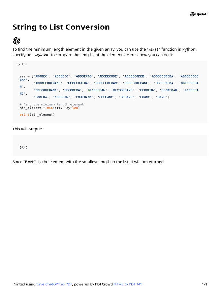 String To List Conversion | PDF
