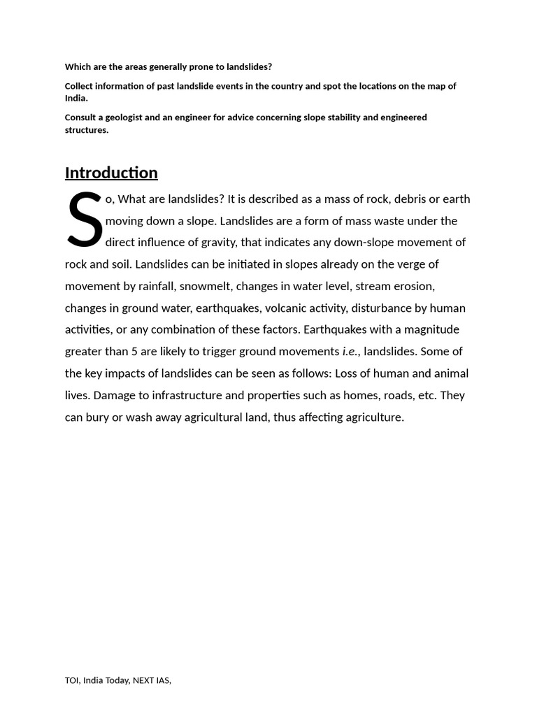 Landslides Pdf Landslide Earthquakes