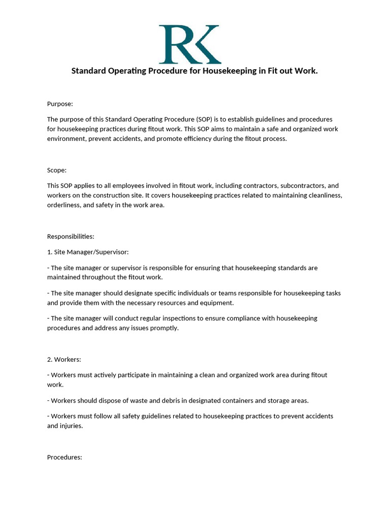 5. HOUSEKEEPING | PDF | Housekeeping | Personal Protective Equipment