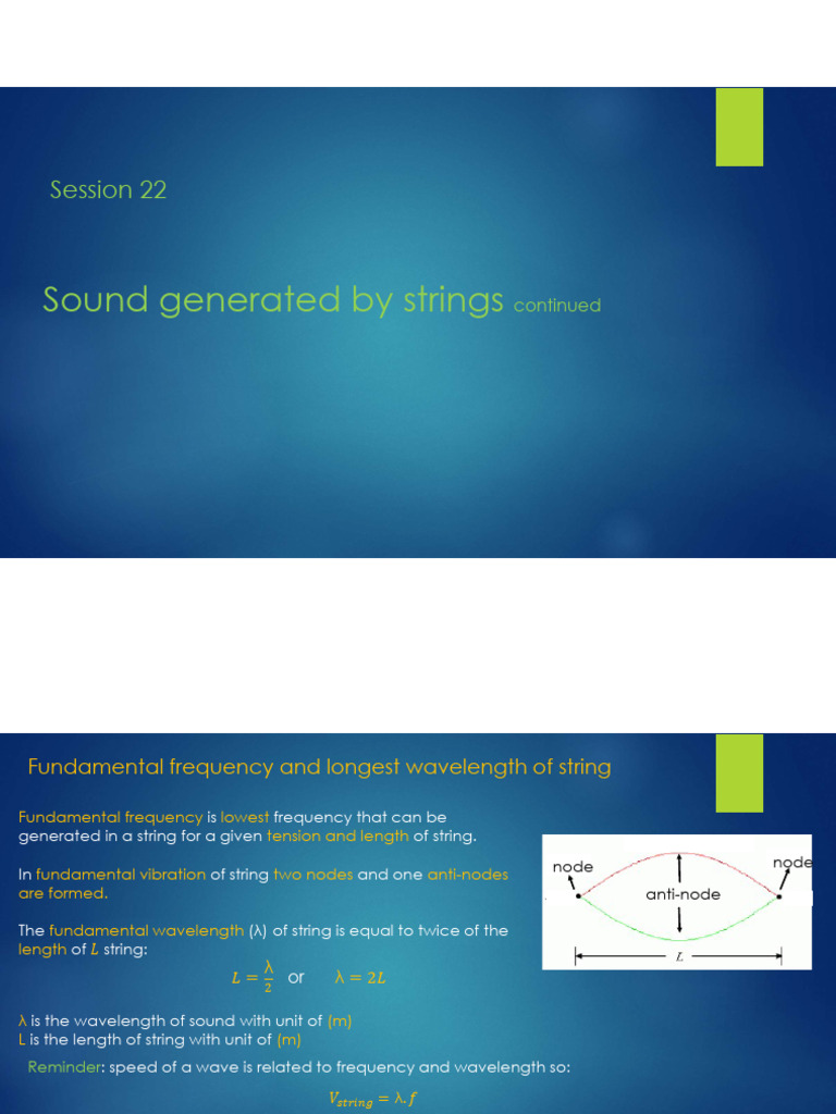 Fundamental Frequency of Strings Explained | PDF | Frequency | Wavelength