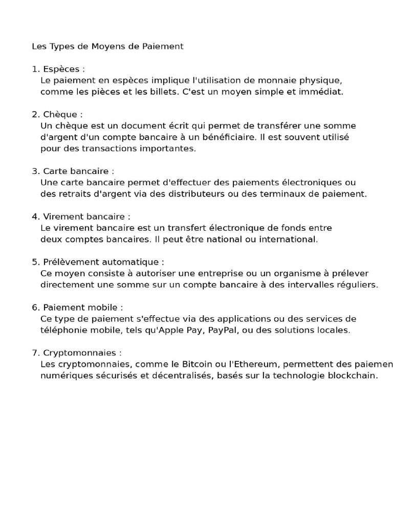 COMPTES ET MOYENS DE PAIEMENT intelligence overview