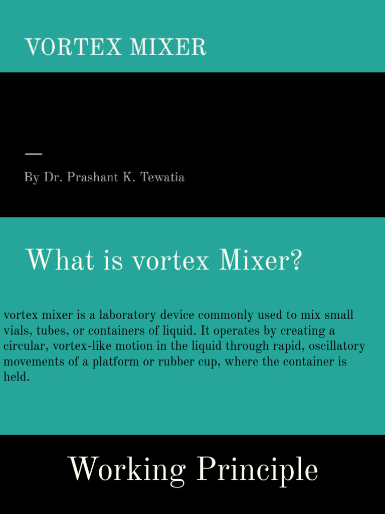 Vortex Mixer: Principles and Applications | PDF