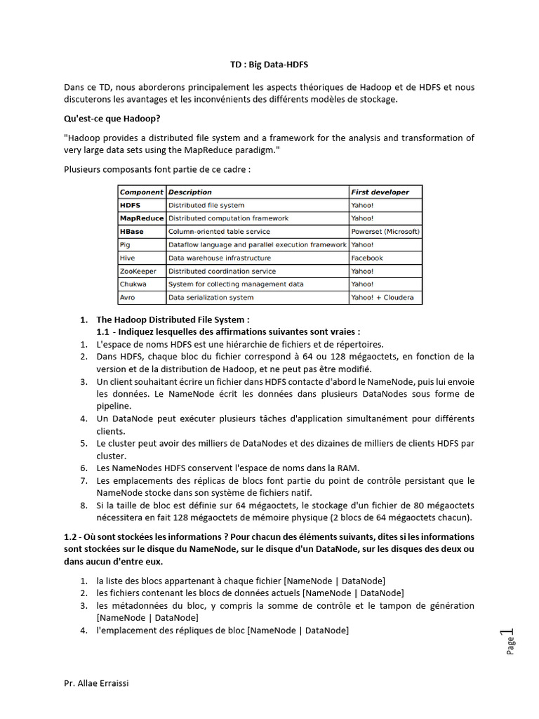 Introduction à Hadoop et HDFS | PDF | Apache Hadoop | Fichier informatique