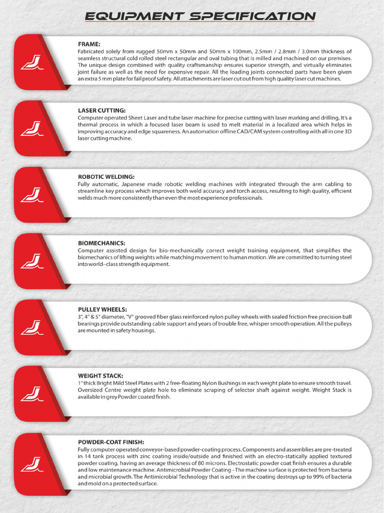 Jerai Fitness Product Specification | PDF